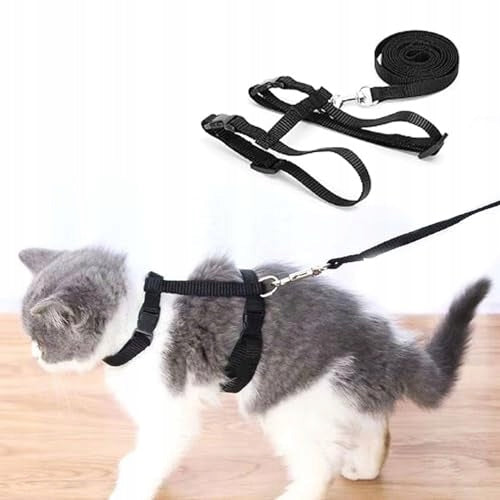 CAT HARNESS WITH LEASH – ADJUSTABLE, SAFE, MADE OF NYLON Manufacturer code Bez marki