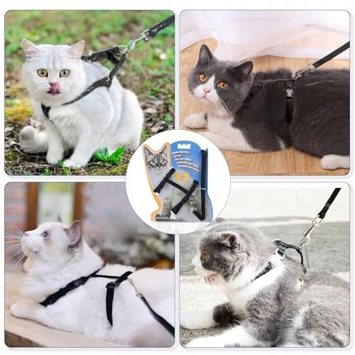 CAT HARNESS WITH LEASH – ADJUSTABLE, SAFE, MADE OF NYLON Packaging status original