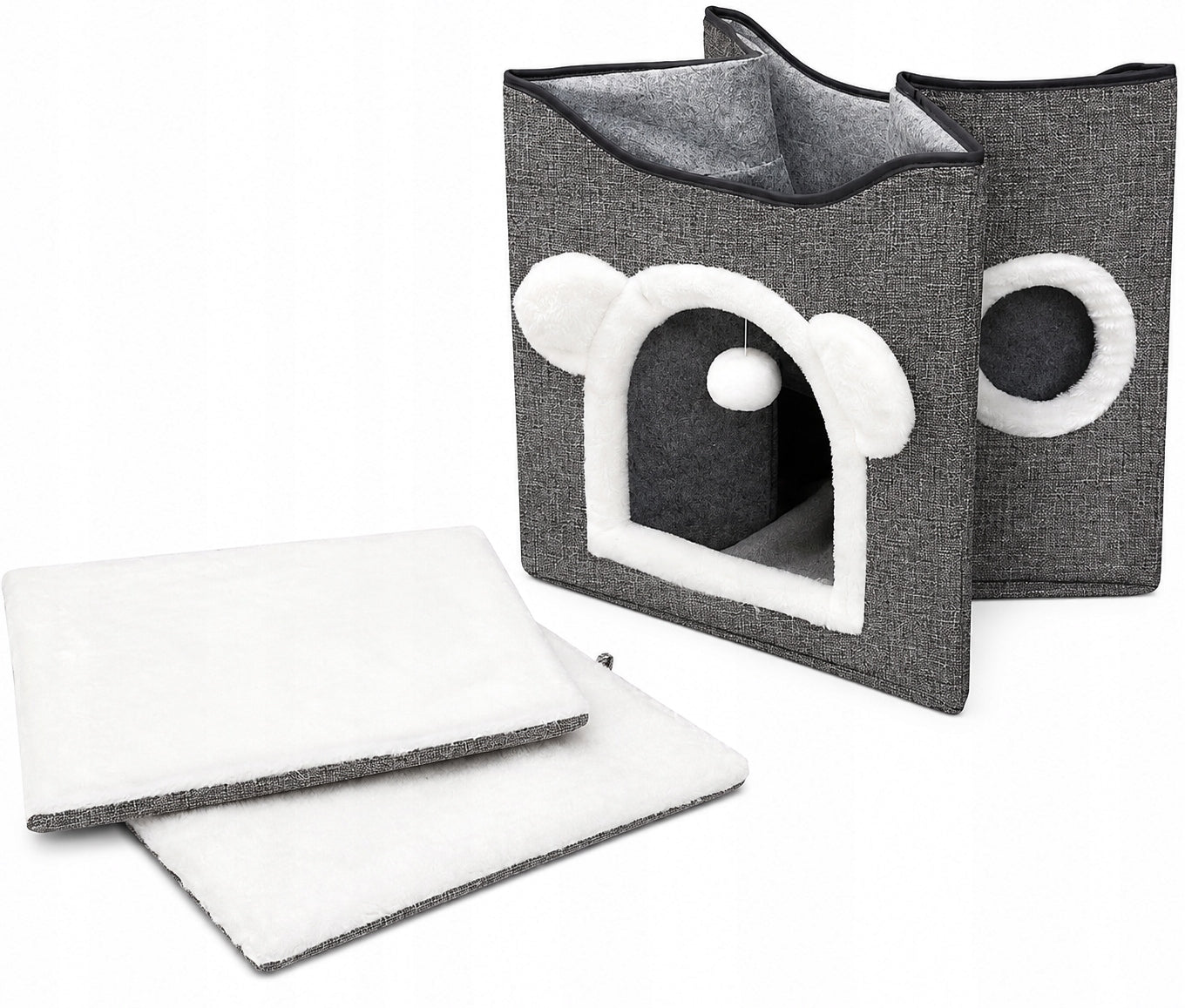 CAT HOUSE 2in1 BED BOOTH FOLDING WITH SOFT PILLOWS SCRATCHING POST Kind bed