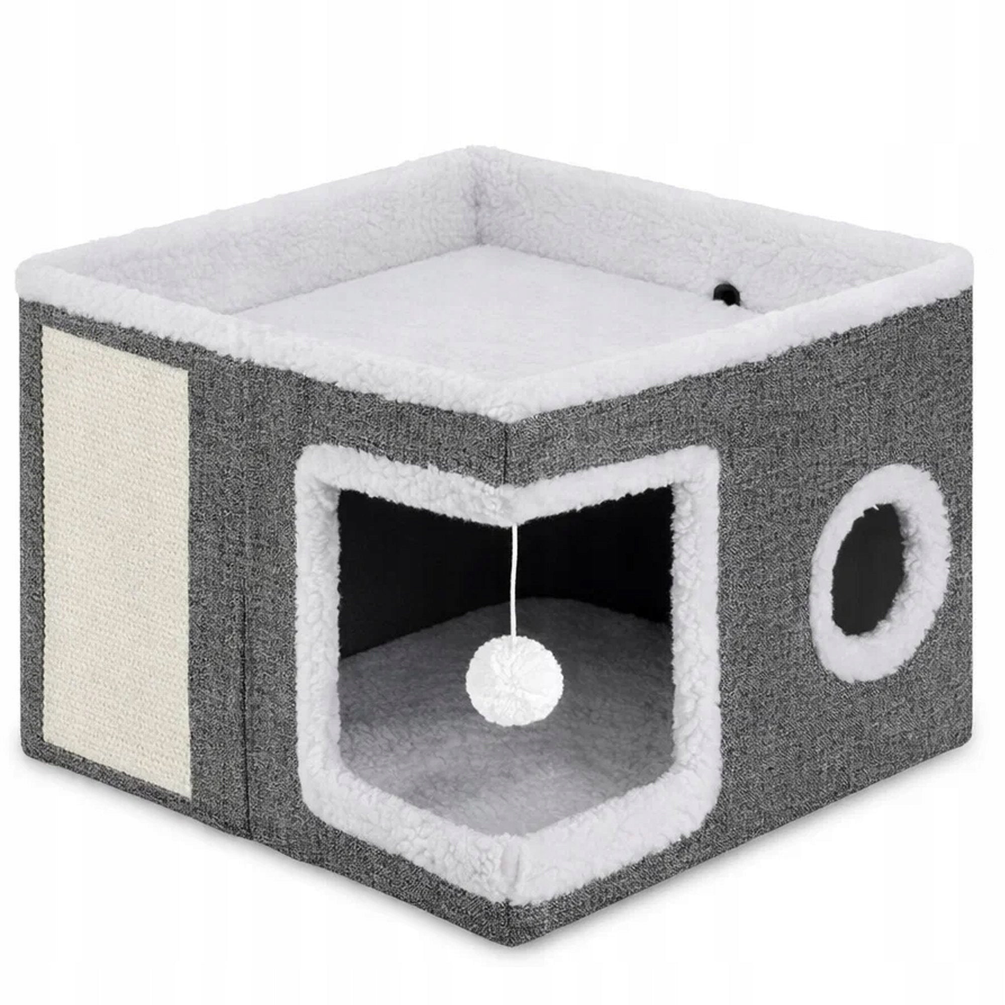 CAT HOUSE BED BOOTH 2 LEVELS BEDDING FOLDING SCRATCHING POST TOY Manufacturer code #12545