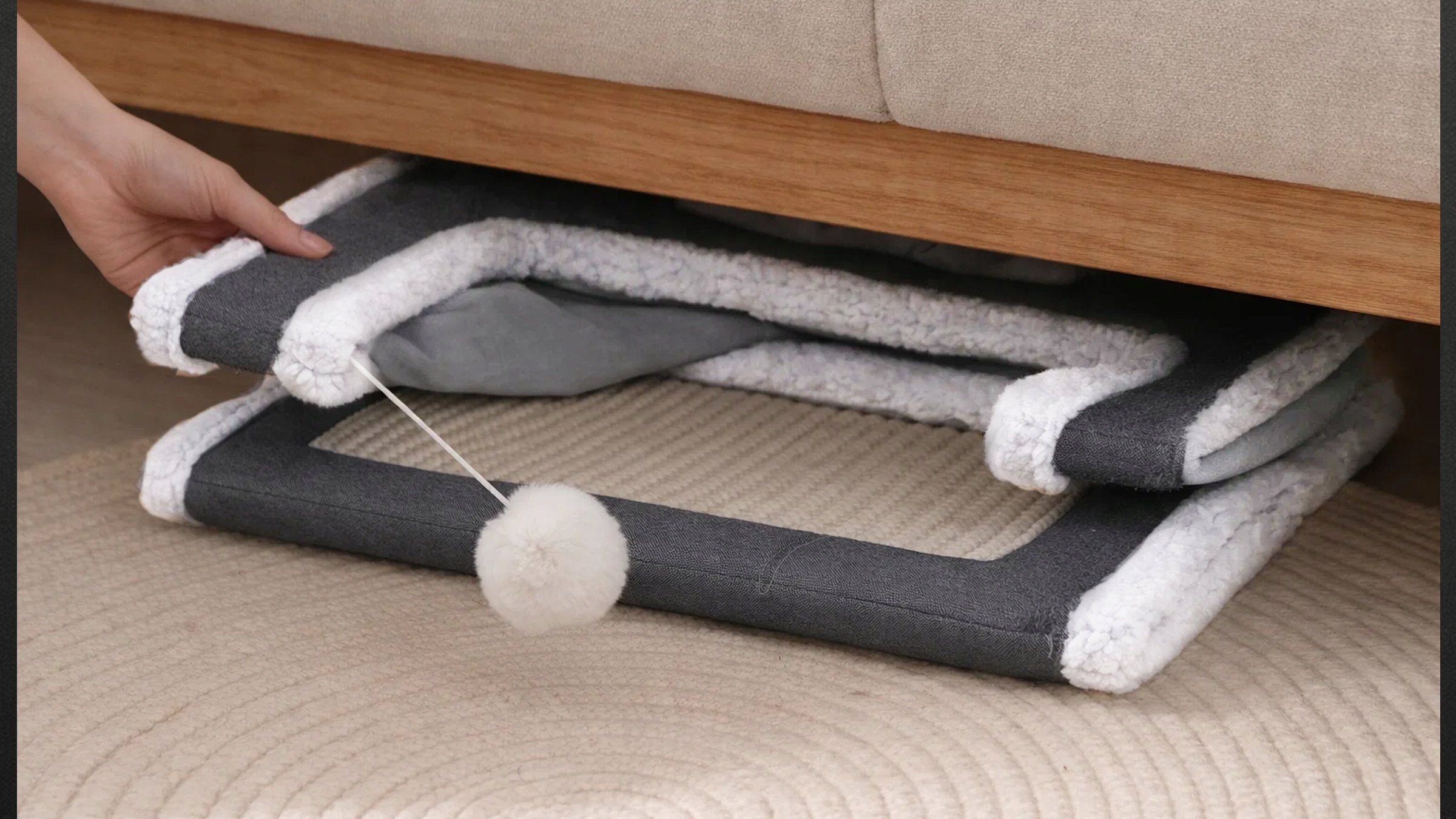 CAT HOUSE BED BOOTH 2 LEVELS BEDDING FOLDING SCRATCHING POST TOY Trade name DOMEK DLA KOTA 2w1 LEGOWISKO KANZA