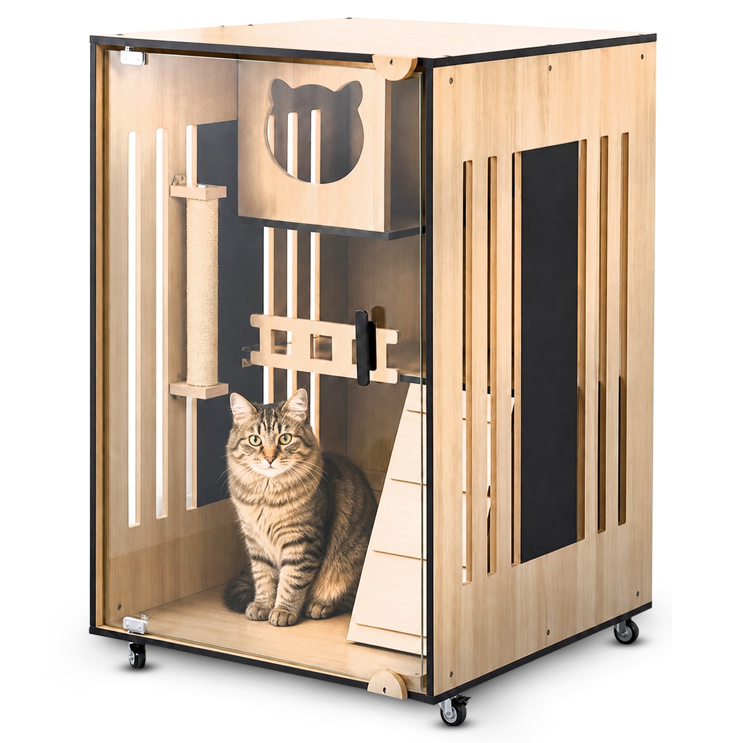 CAT HOUSE BED TOWER BOOTH 3 LEVEL HOUSE CABINET 60x60x90cm Manufacturer code Heckermann 60x60x90cm B1