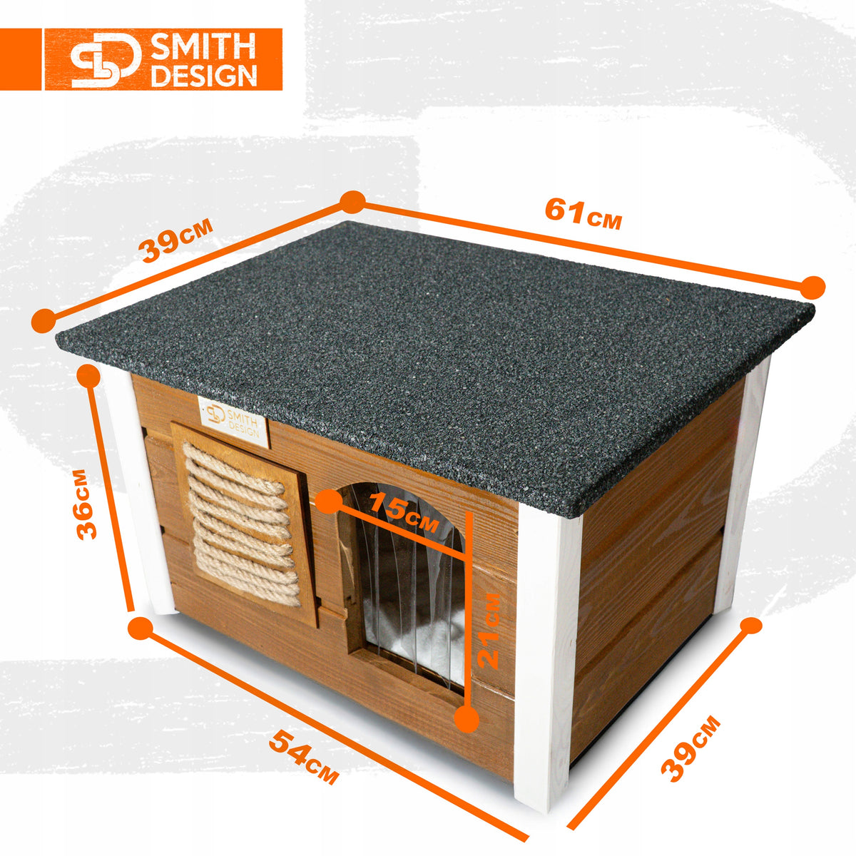 CAT HOUSE BOOTH PADDED BED KENNEL LARGE SCRATCHING POST SOFT BED Color brown
