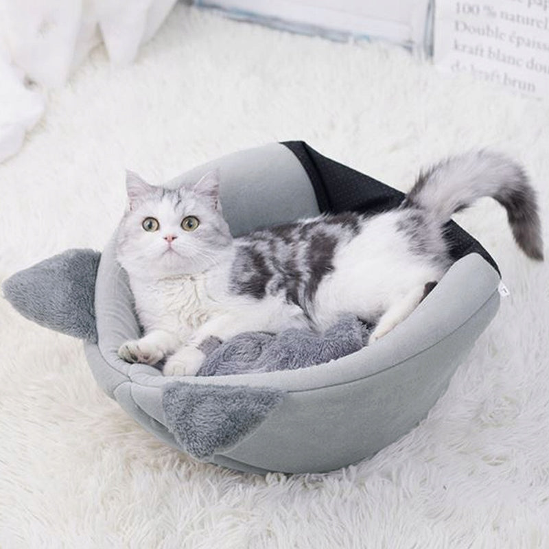CAT HOUSE CAT BED DOG BOOTH INSULATED PLUSH PILLOW SOFT Trade name DOMEK DLA KOTA AMBER SZARY ROZ. M