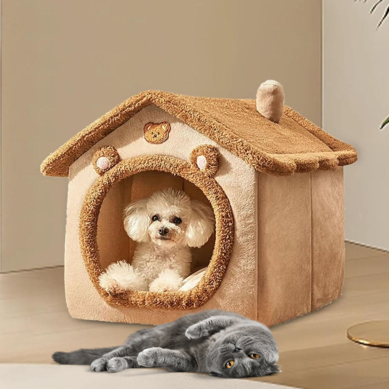 CAT HOUSE DOG BED KENNEL BED BEDDING PLAYPEN PILLOW COUCH Manufacturer code Domek brązowy dla zwierzat Care Life 2026