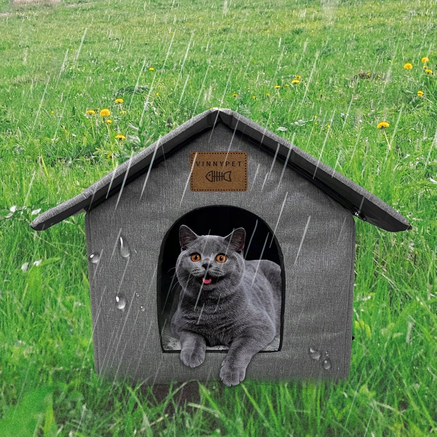 CAT HOUSE DOG WATERPROOF BOOTH OUTDOOR BED 40x35x40 VinnyPet Kind cat house