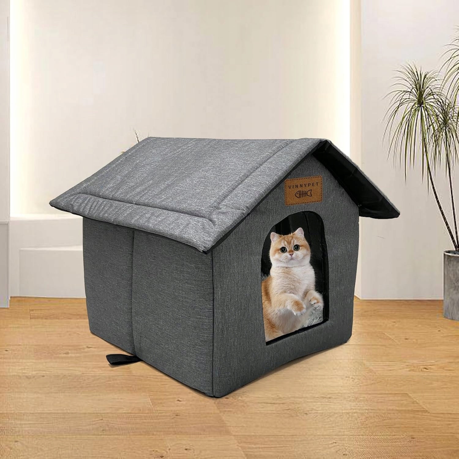 CAT HOUSE DOG WATERPROOF BOOTH OUTDOOR BED 40x35x40 VinnyPet Length 45 cm