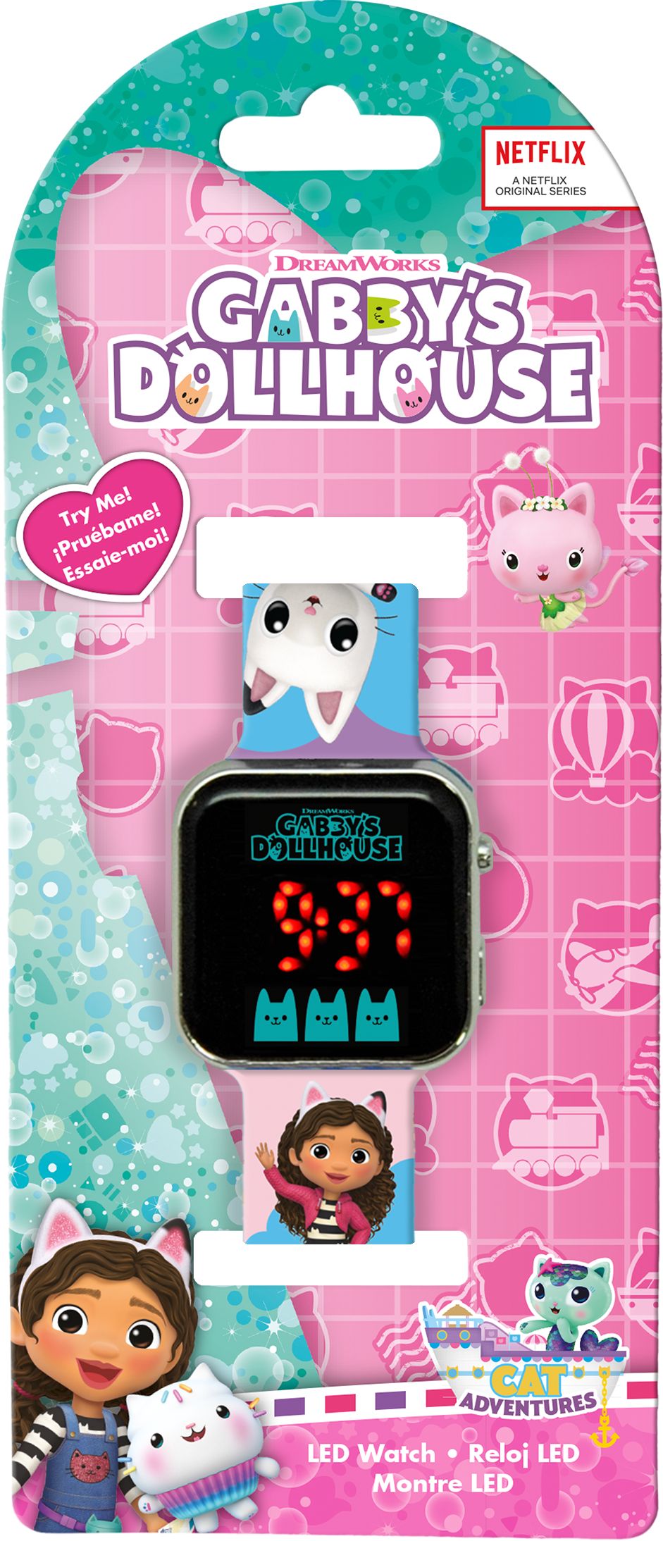 CAT HOUSE GABI CHILDREN'S WATCH DIGITAL LED HAND PANDUŚ MERMAID