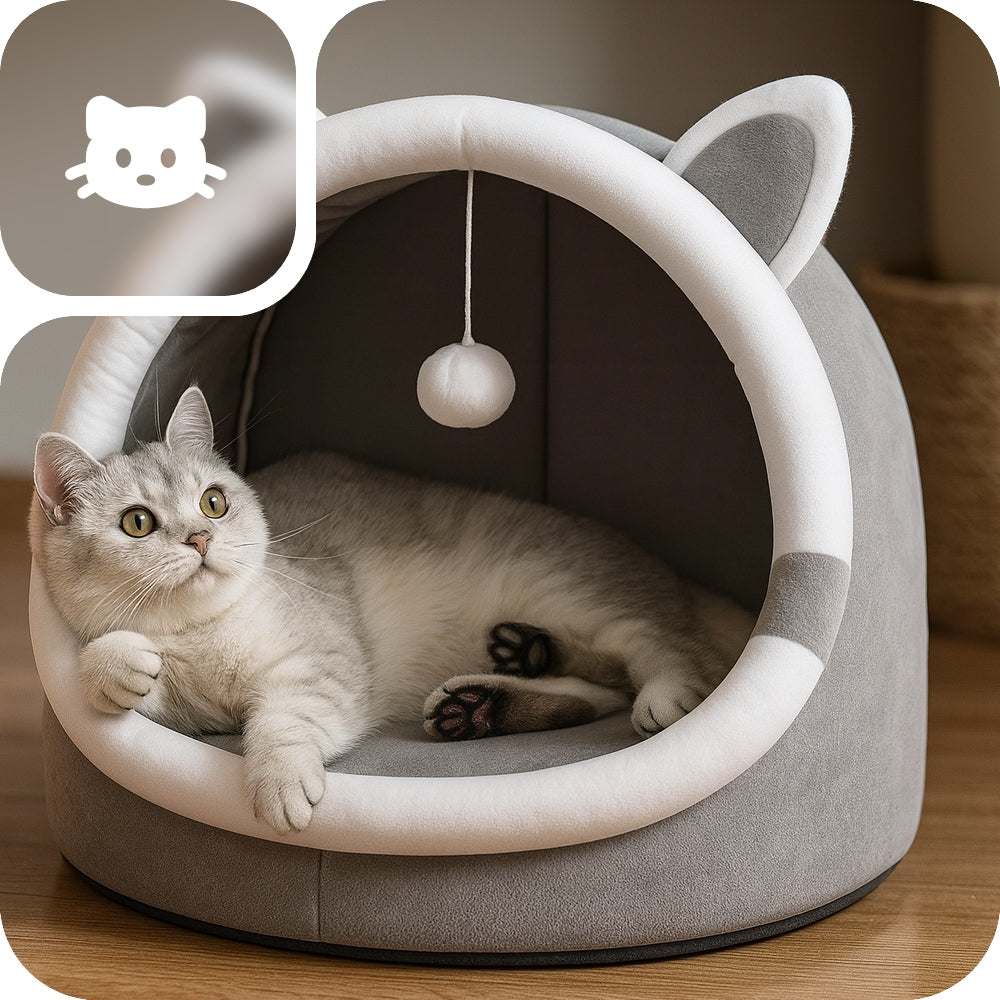 CAT HOUSE PLUSH BED WARM PLAYPEN TOY BALL + PILLOW EAN (GTIN) 5903899647538