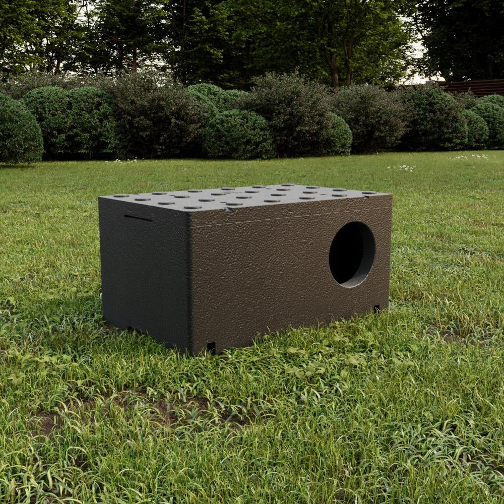 CAT HOUSE STYROFOAM BLACK BOX FOR WINTER 60X40 Length 60 cm
