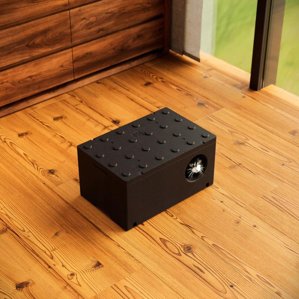 CAT HOUSE STYROFOAM BLACK BOX FOR WINTER 60X40 Product width 40 cm