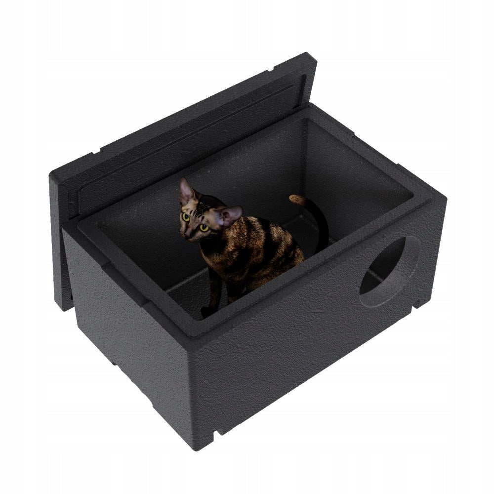 CAT HOUSE STYROFOAM BLACK BOX FOR WINTER 60X40