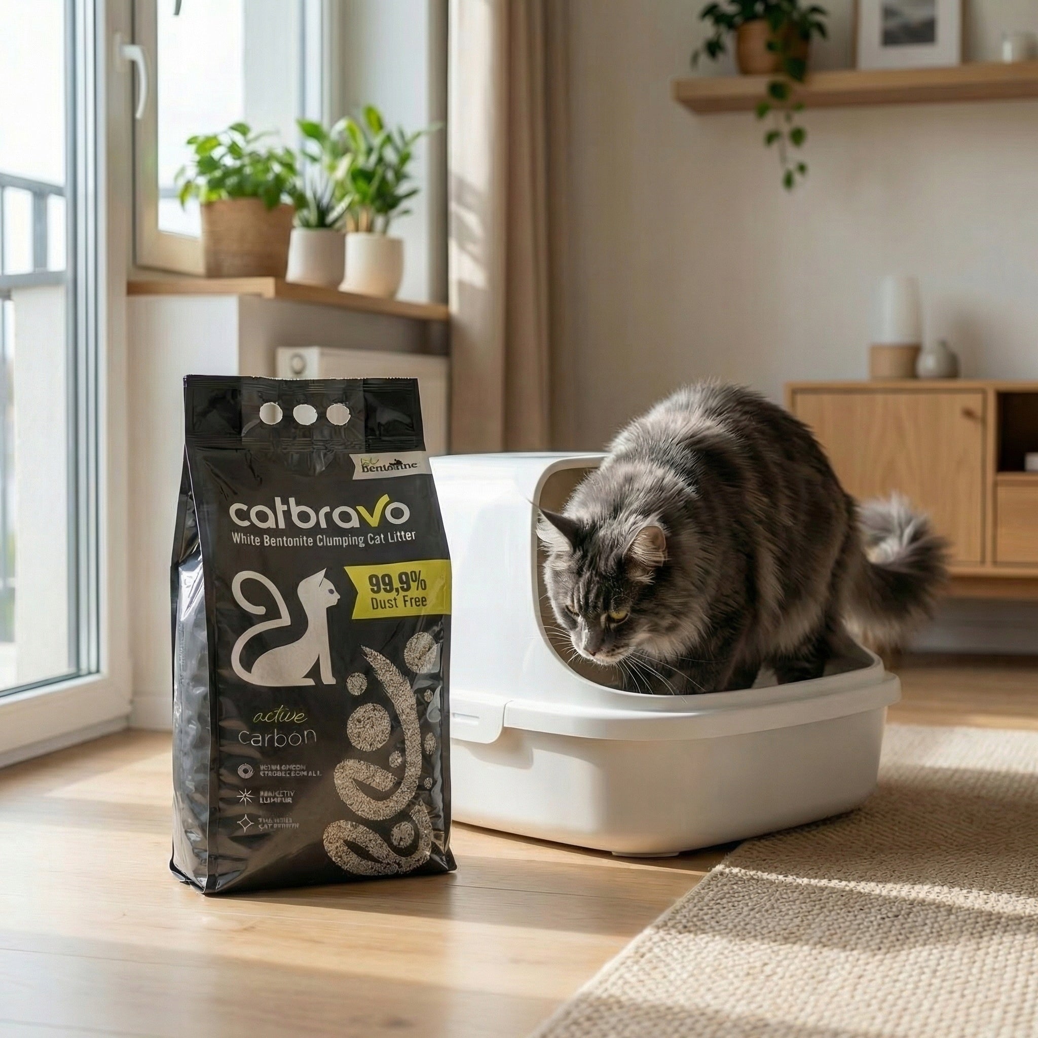 CAT LITTER 20L BENTONITE WITH ACTIVE CARBON CLUMPING NATURAL Manufacturer code 8684255275271