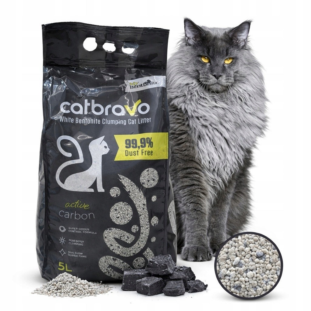 CAT LITTER BENTONITE ACTIVE CARBON 5L CATBRAVO