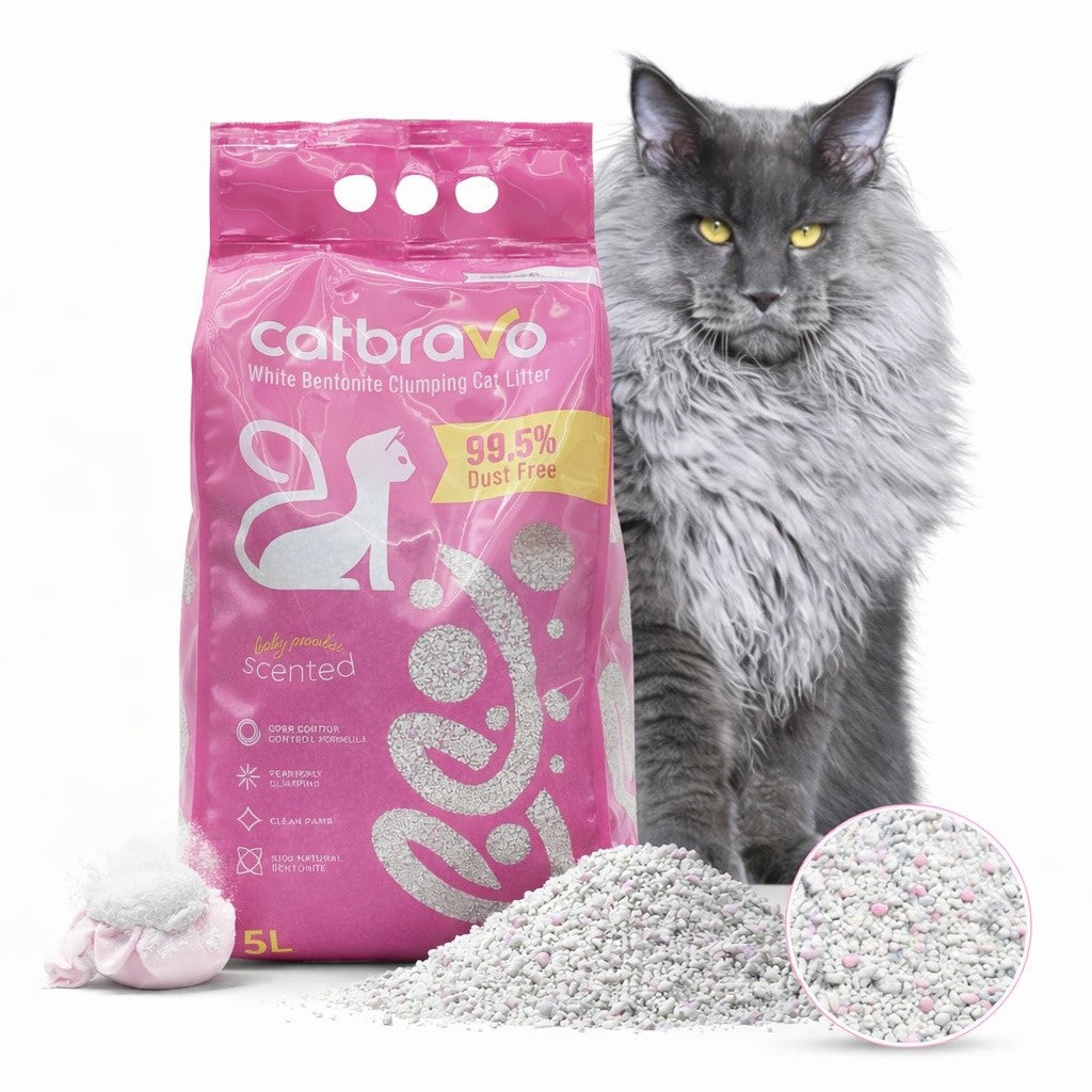 CAT LITTER BENTONITE BABY POWDER 5L CATBRAVO