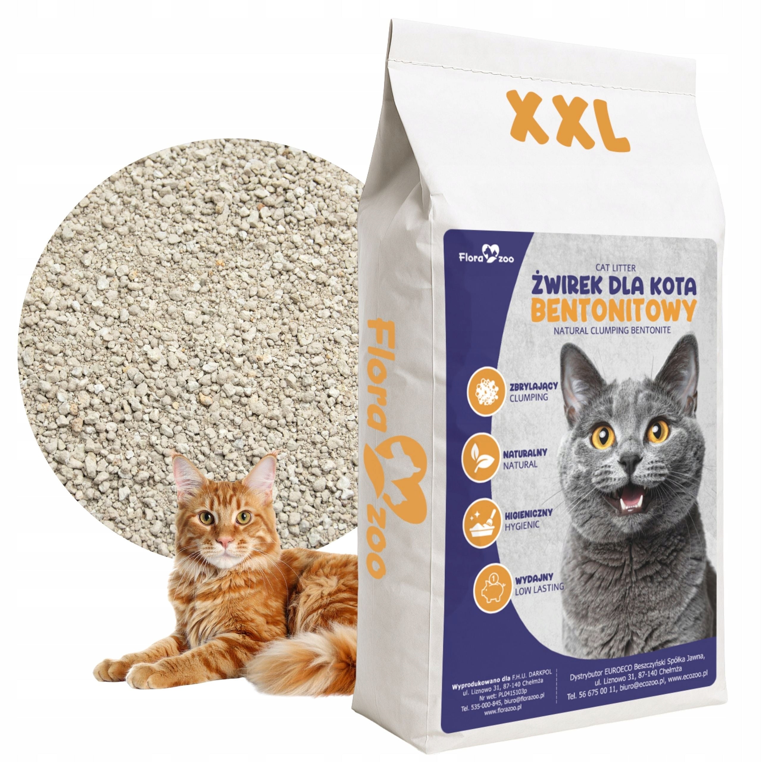 CAT LITTER BENTONITE CLUMPING 23L NATURAL EFFICIENT STRONG