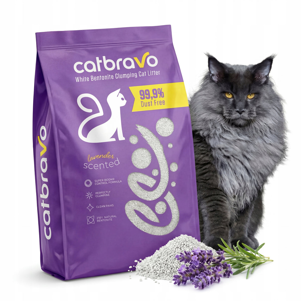 CAT LITTER BENTONITE LAVENDER 25L CLUMPING NATURAL CONCRETEITE