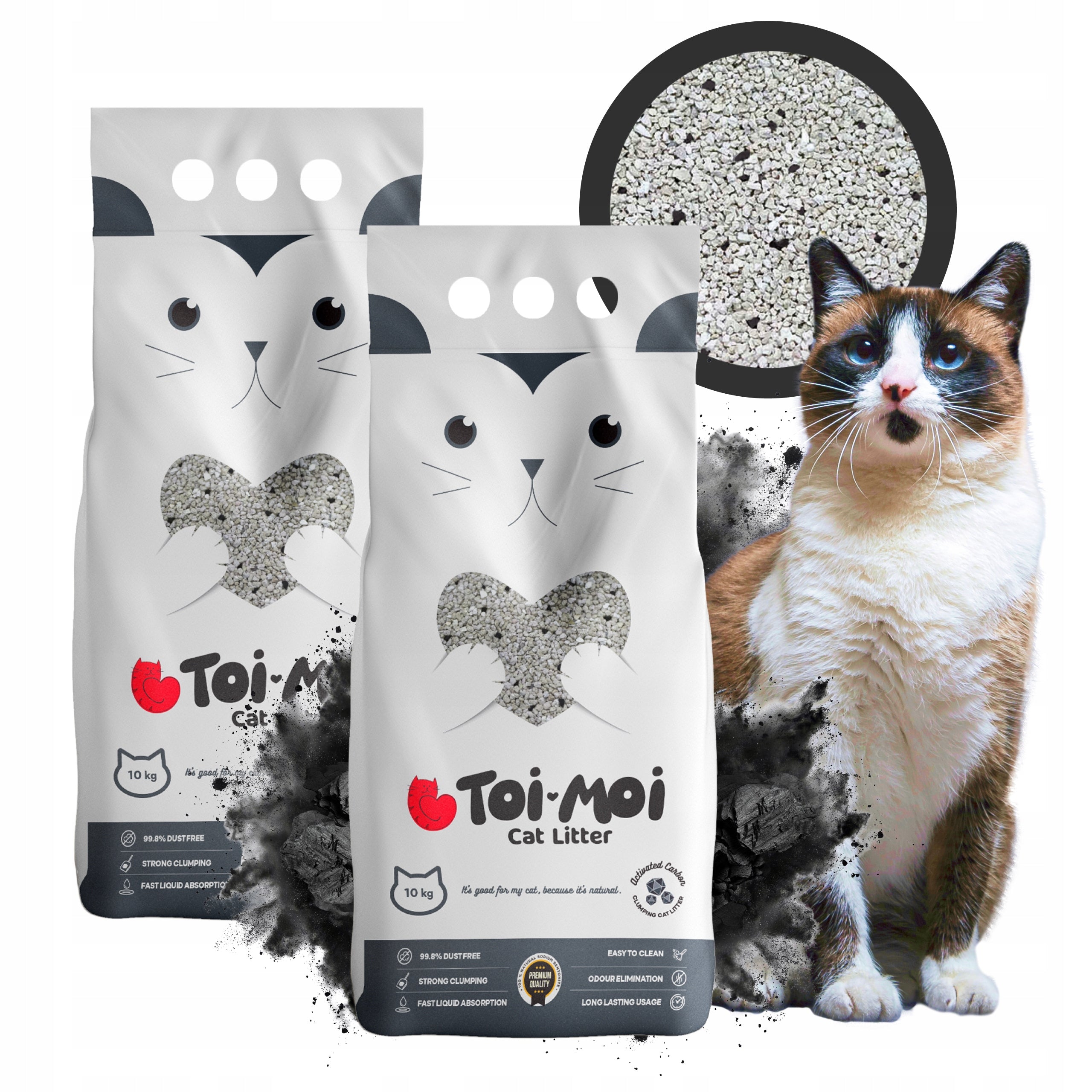 CAT LITTER BENTONITE UNSCENTED 20L ACTIVE DUST-FREE CARBON