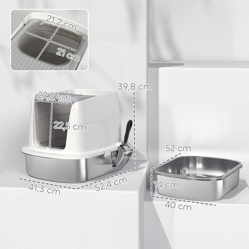 CAT LITTER BOX CLOSED LARGE FOR LITTER WITH SPATULA FILTER COVERED TOILET Manufacturer code Kuweta zamknięta