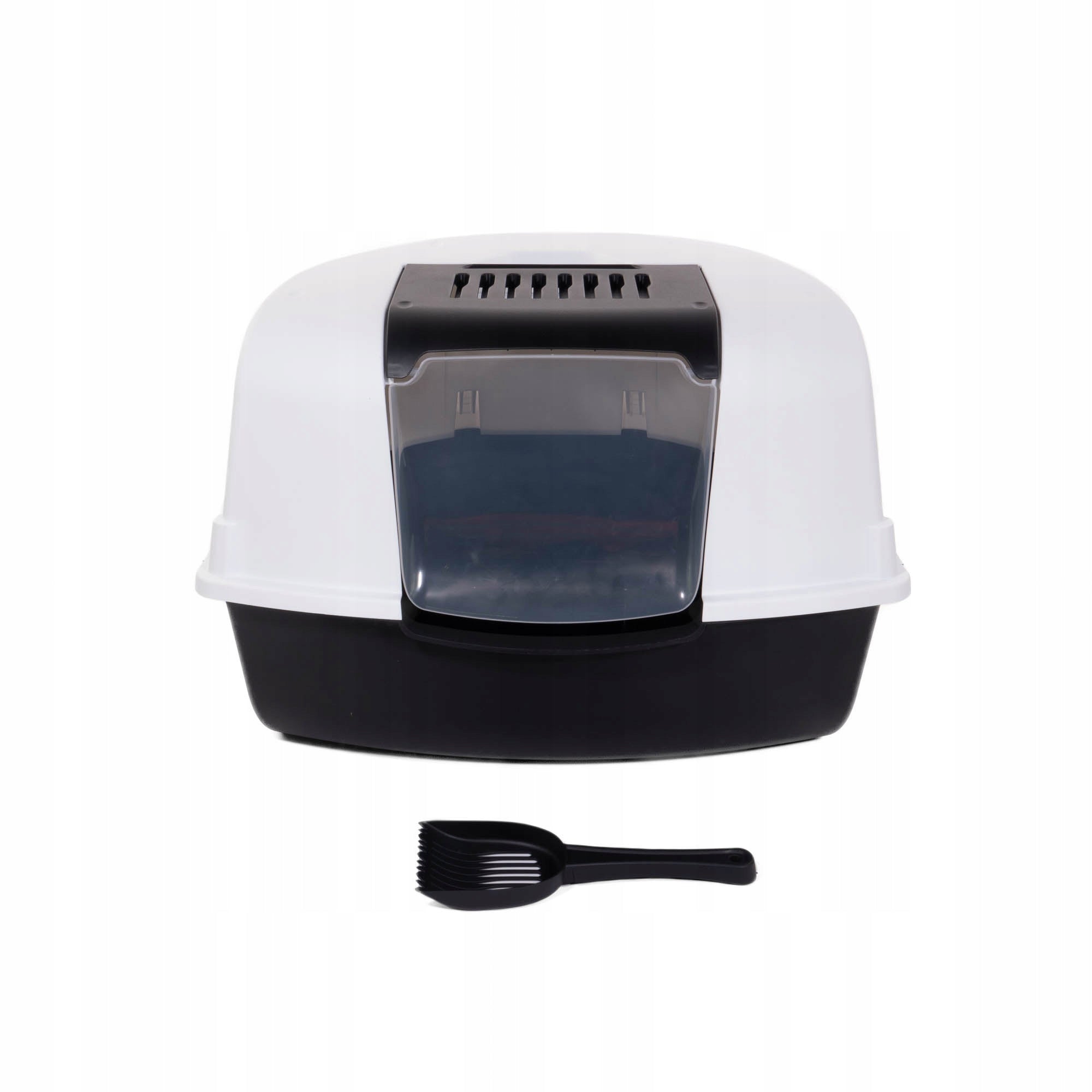 CAT LITTER BOX CORNER CLOSED WHITE MOBILE ANTHRACITE 58 x 47 x 38 CM Brand Love Story
