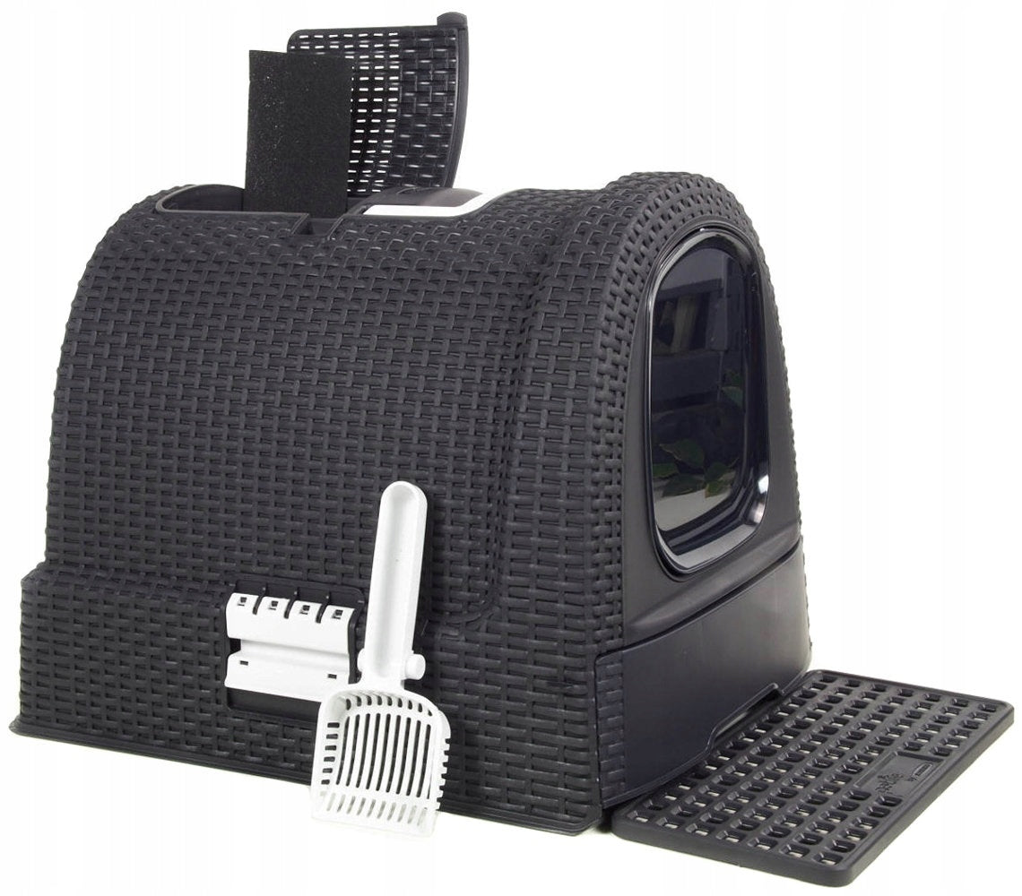 CAT LITTER BOX CURVER LOCKABLE TOILET WITH PULL-OUT DRAWER FILTER SOLID Brand Curver