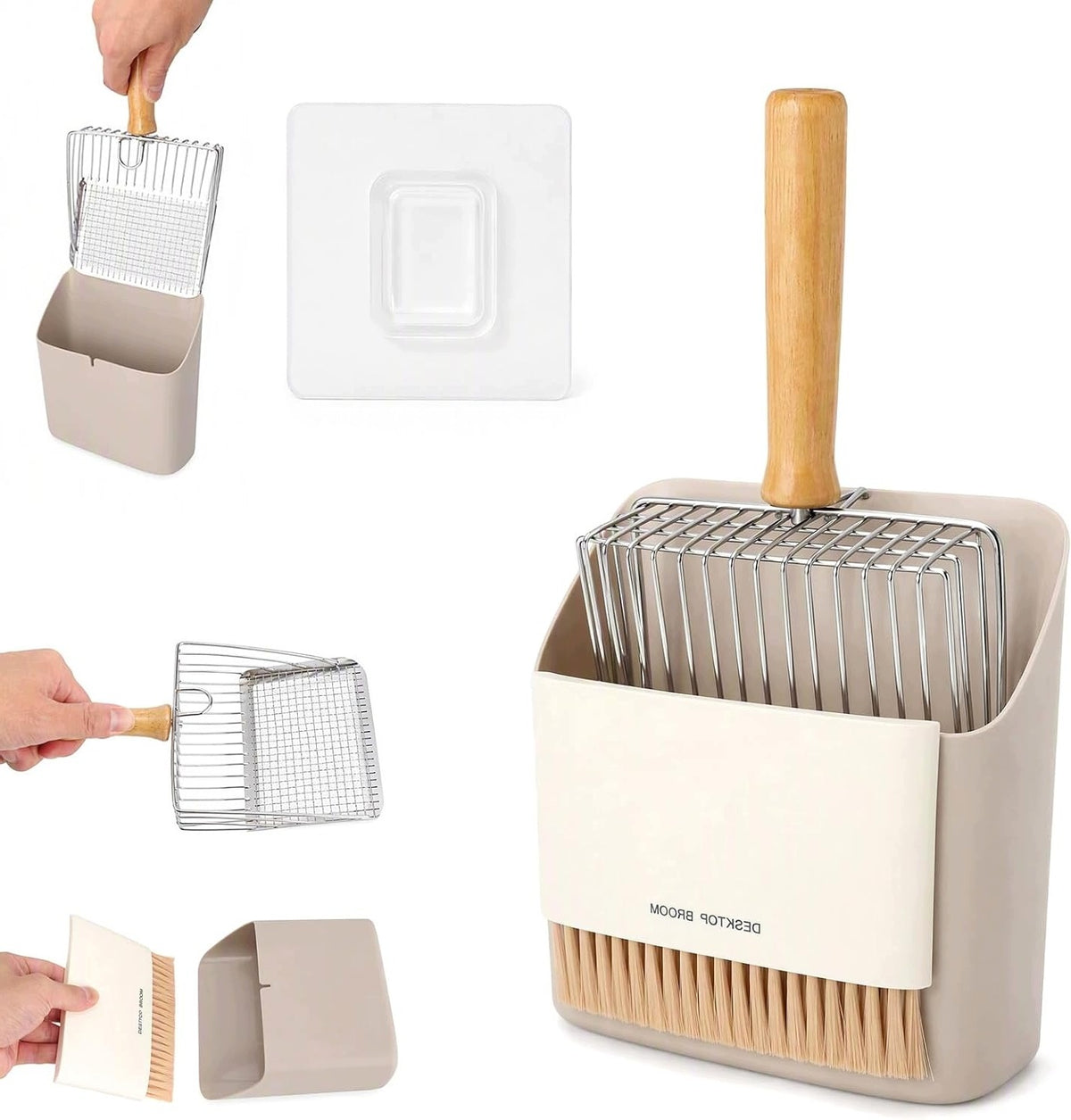 CAT LITTER BOX DUSTPAN METAL BROOM AND STORAGE HOLDER