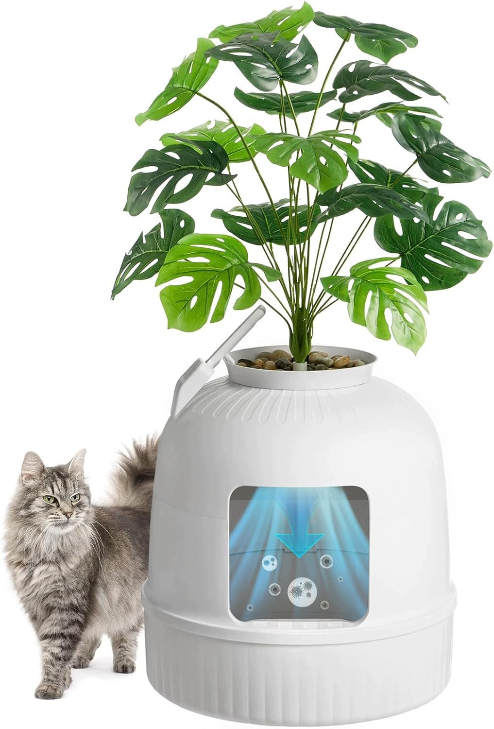 CAT LITTER BOX HIDDEN POT WITH ARTIFICIAL PLANT CARBON FILTER