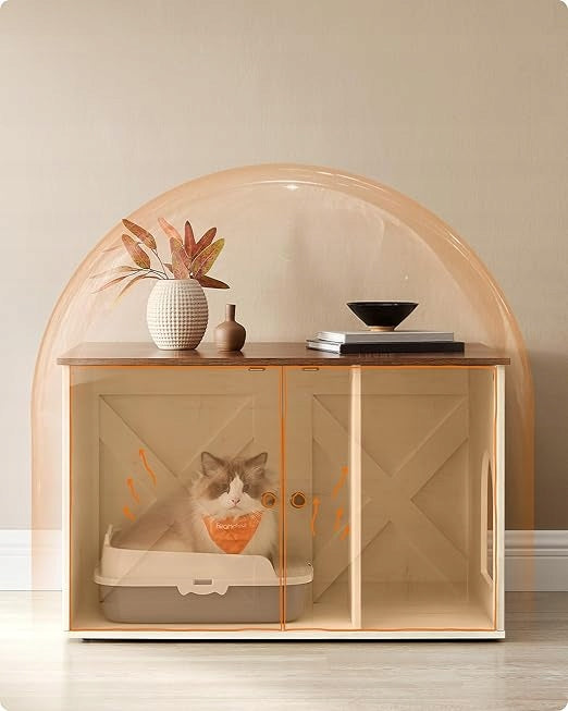 CAT LITTER BOX HOUSE LITTER BOX SHELF WITH REMOVABLE COMPARTMENT Packaging status original