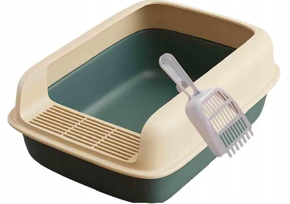 CAT LITTER BOX LARGE CHEW-RESISTANT TOILET SANDBOX FOR CAT