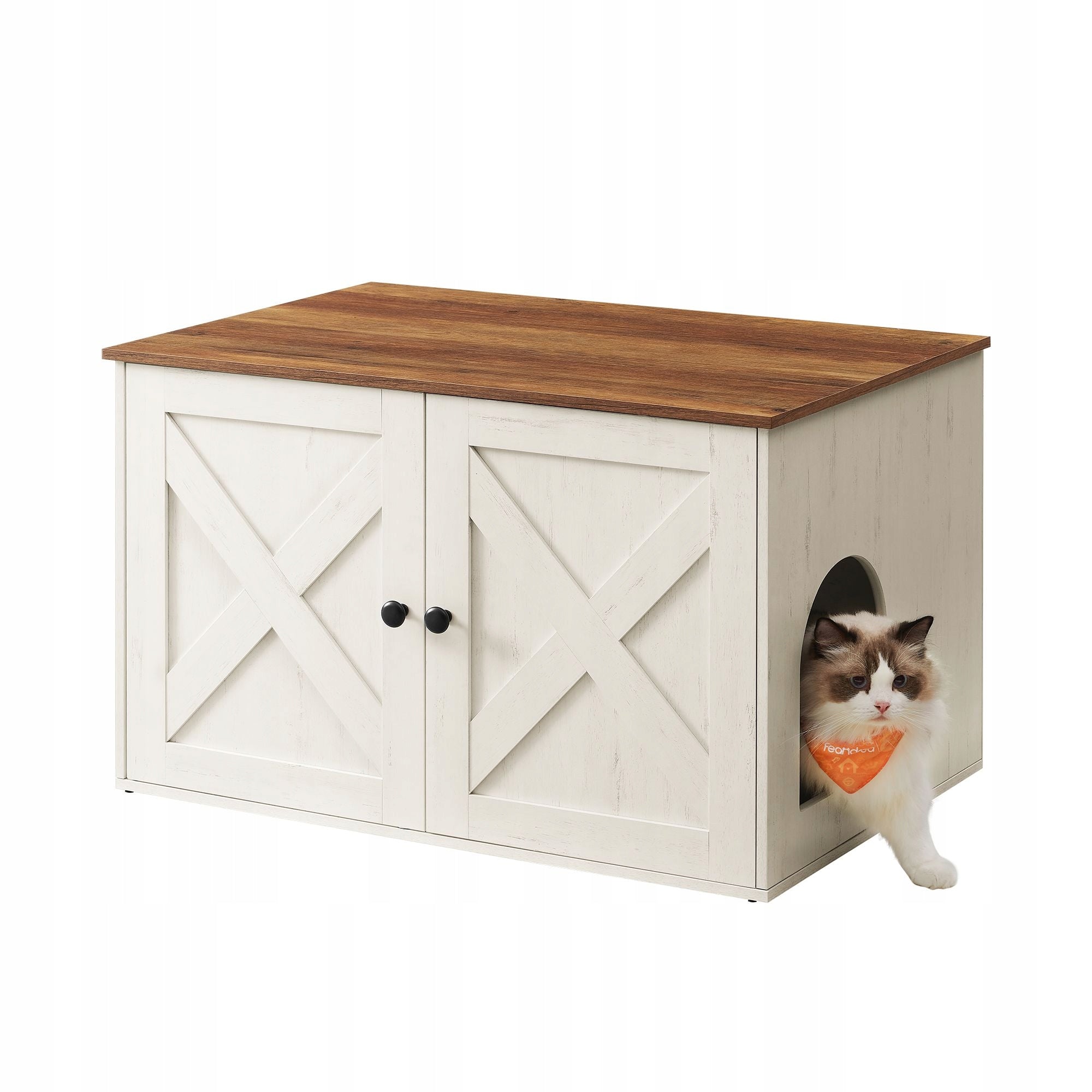 CAT LITTER BOX LARGE CLOSED STURDY CABINET BUILT-IN STORAGE ENTRANCE