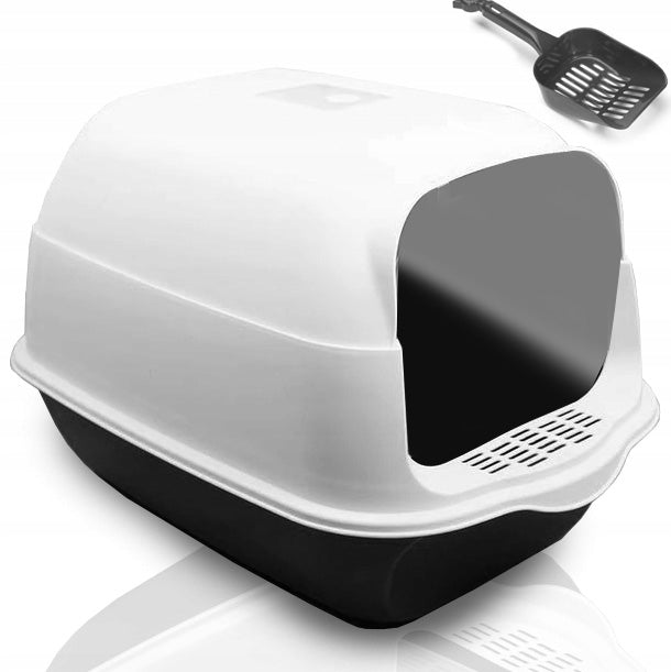 CAT LITTER BOX LARGE CLOSED WITH LITTER WITH FILTER EASY ENTRY WITHOUT DOOR