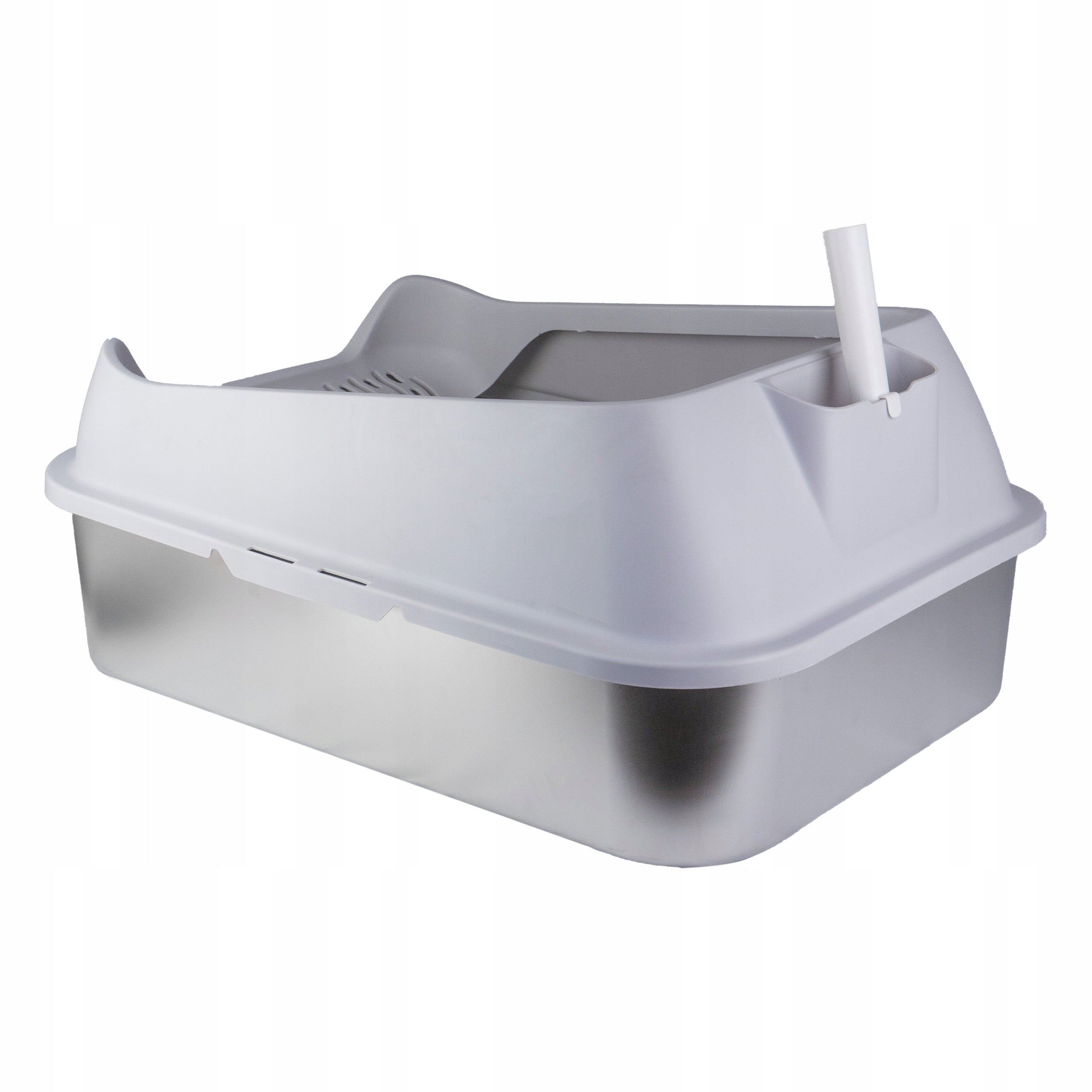 CAT LITTER BOX LARGE OPEN STAINLESS STEEL SOLID + SPATULA 70x50xH35 Trade name OPEN STEEL LITTER BOX XL G