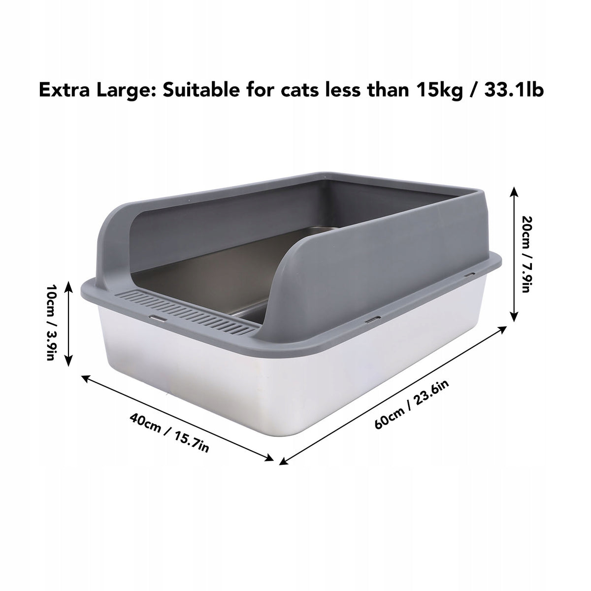 CAT LITTER BOX LARGE OPEN WITH LITTER FRAME + SPATULA Manufacturer code 2111240042711