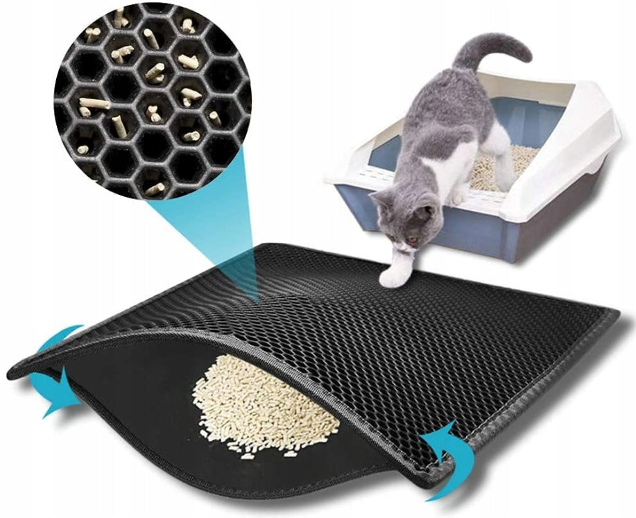 CAT LITTER BOX MAT 70X60CM CAT LITTER BOX MAT DOUBLE LAYER