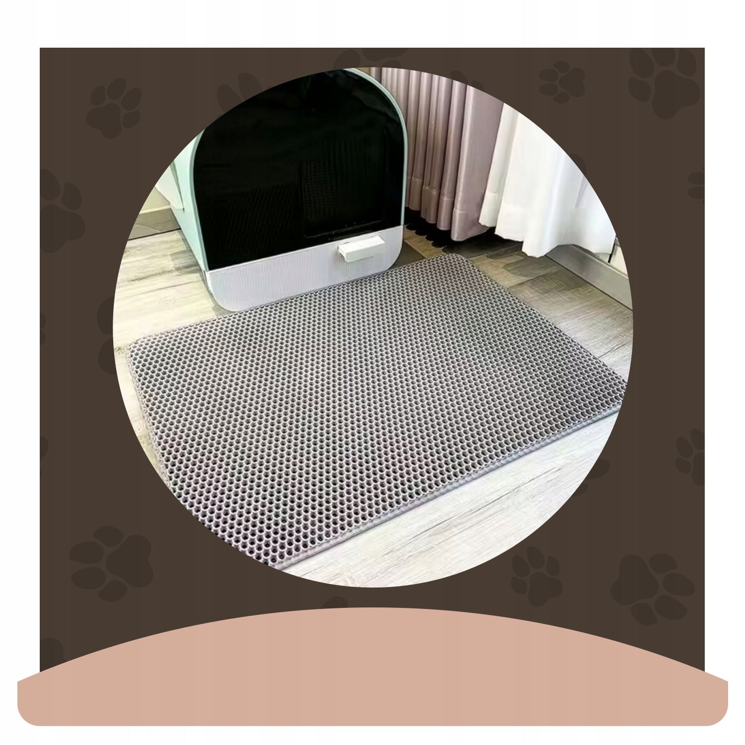 CAT LITTER BOX MAT CAT LITTER WIPER 60X45CM ANTI-SLIP Product width 45 cm