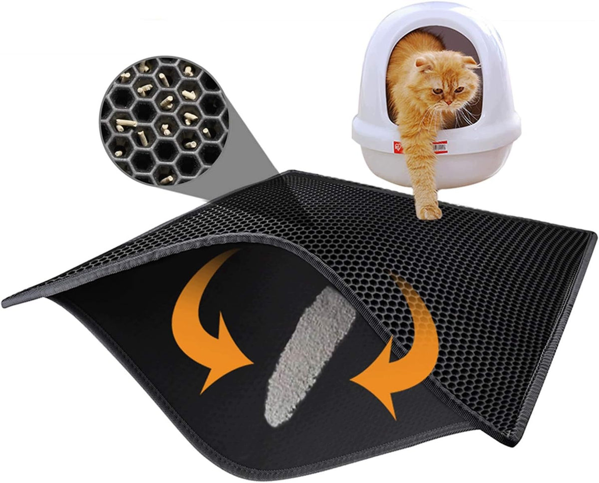 CAT LITTER BOX MAT EVA 76X61CM WATERPROOF BLACK