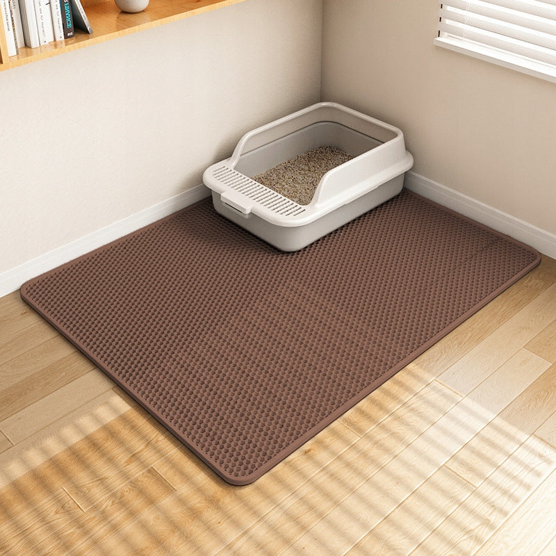 CAT LITTER BOX MAT FOR LITTER PAD DOUBLE LAYER BEIGE 55x75cm Packaging status original