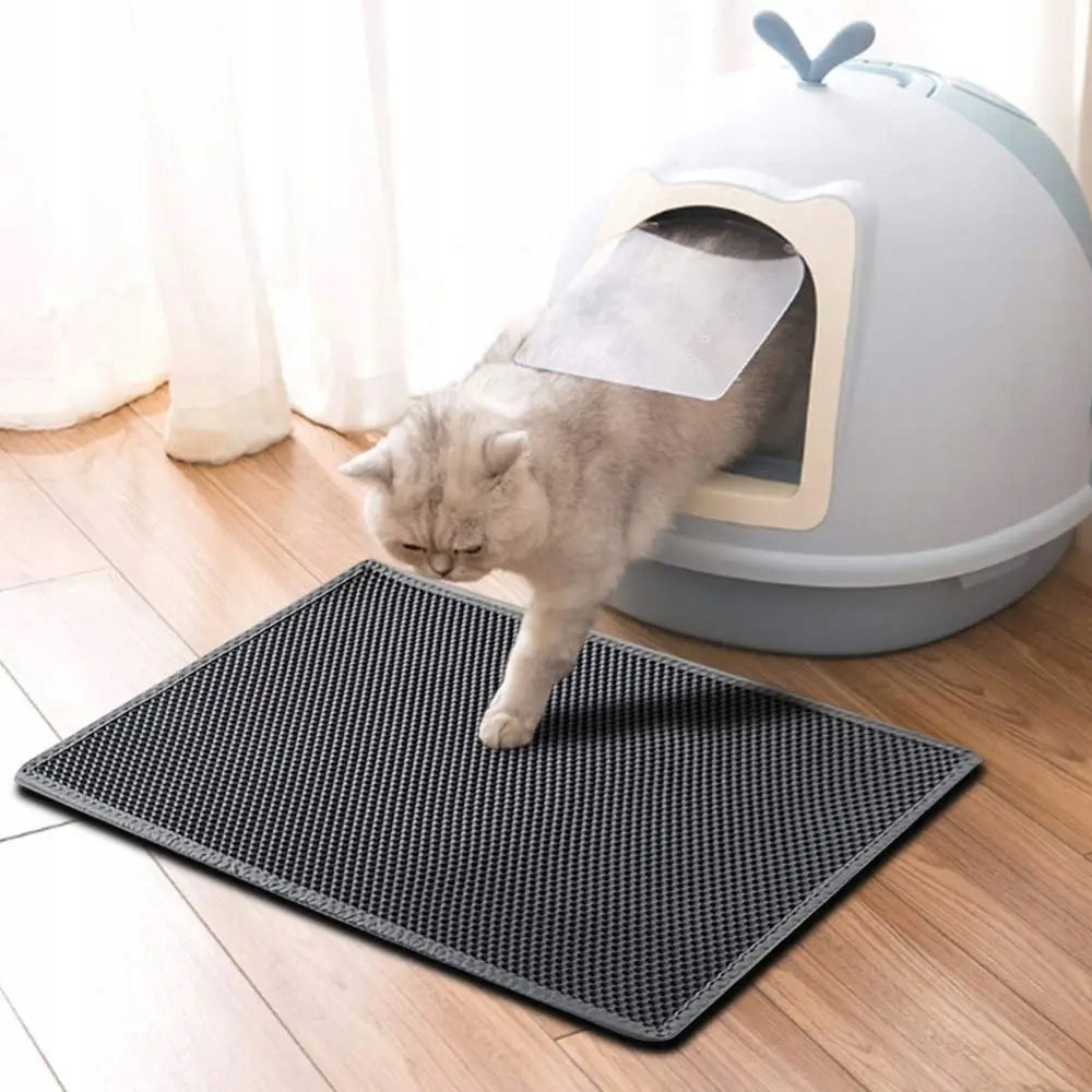 CAT LITTER BOX MAT FOR LITTER WIPER SOFT NEW MODEL 30x30 Color black