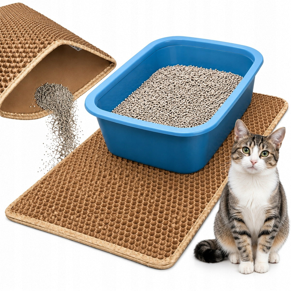 CAT LITTER BOX MAT LITTER CATCHER 45x60 CM