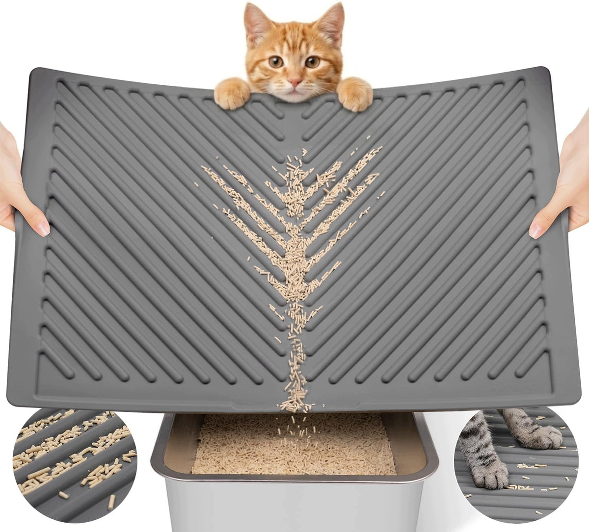 CAT LITTER BOX MAT SILICONE 60X38 CM WATERPROOF