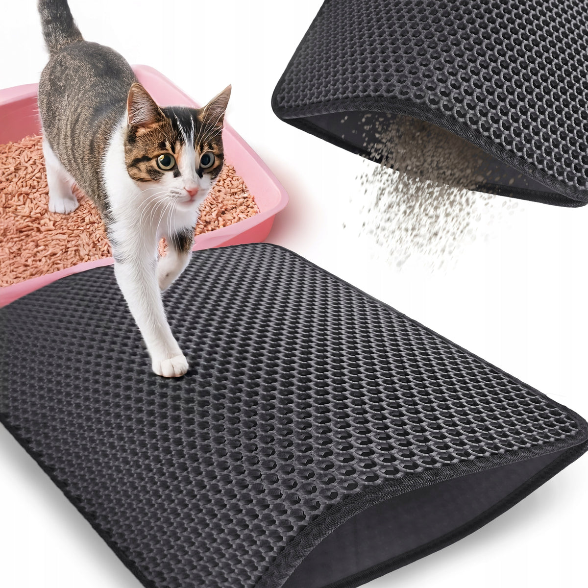 CAT LITTER BOX MAT for litter pad DOUBLE LAYER XL 50x40 cm