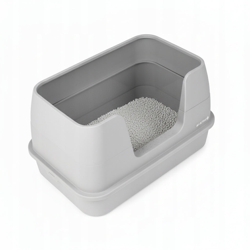 CAT LITTER BOX OPEN LARGE LITTER TOILET HIGH RIM WITH SPATULA FRAME Kind open litter box