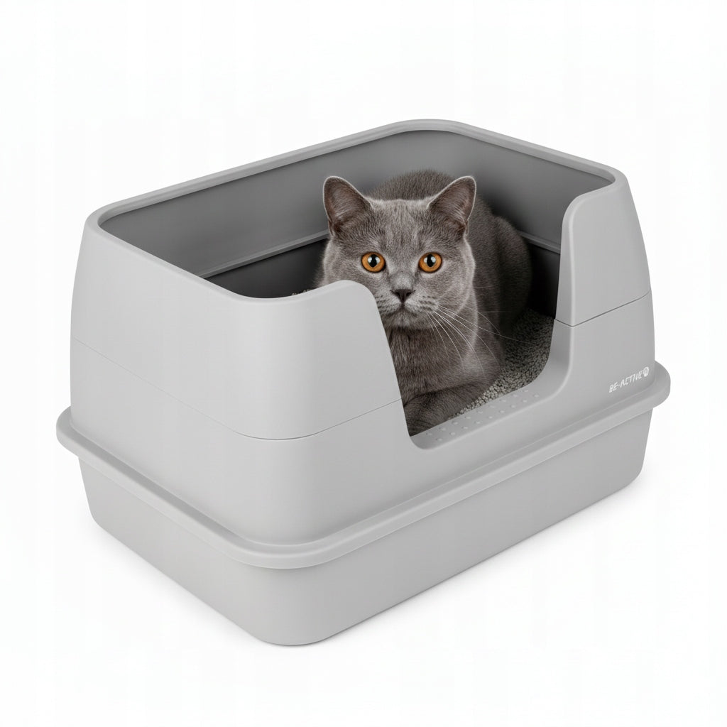 CAT LITTER BOX OPEN LARGE LITTER TOILET HIGH RIM WITH SPATULA FRAME Manufacturer code KUWETA DLA KOTA WYSOKA OTWARTA DUŻA