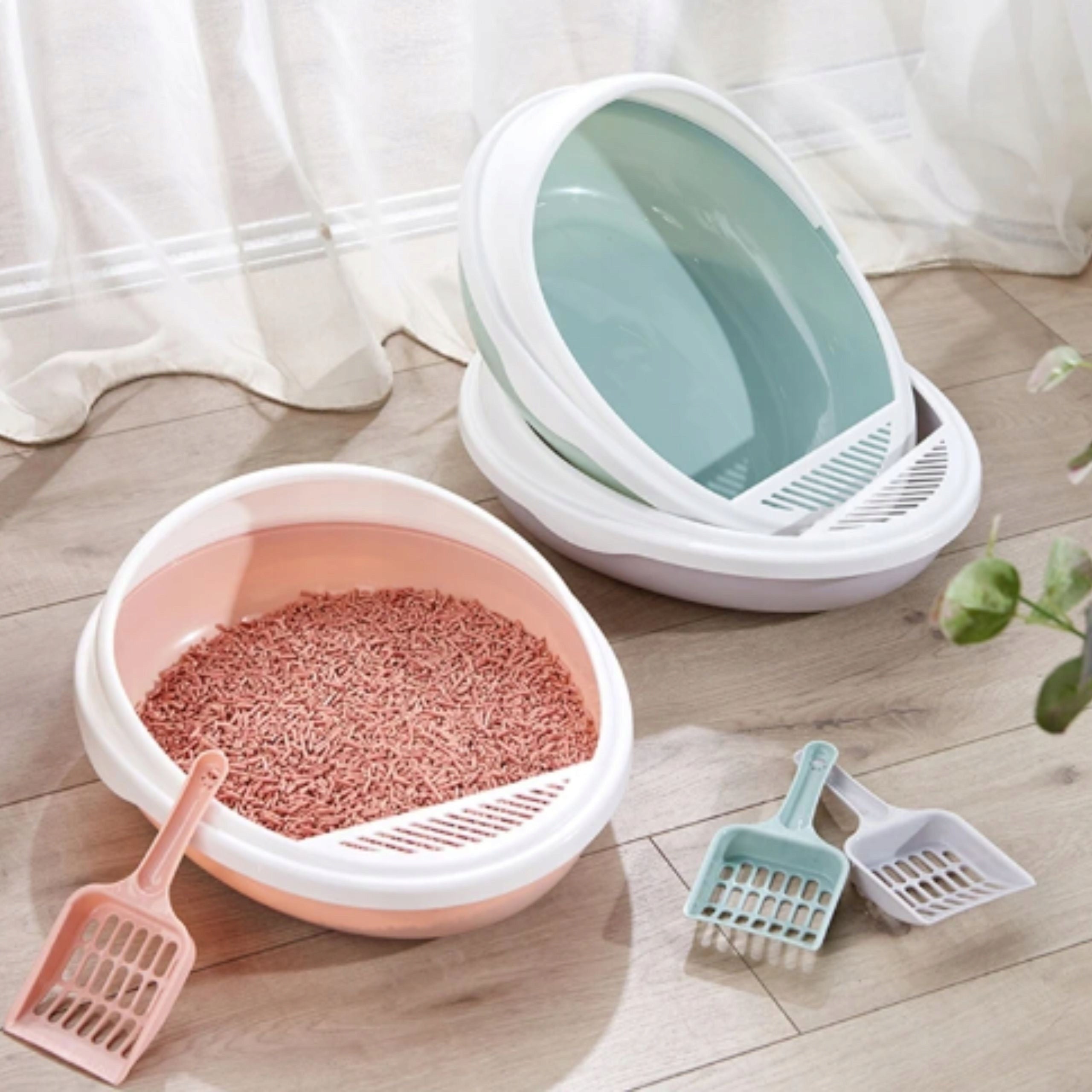 CAT LITTER BOX OPEN LITTER TOILET LARGE DURABLE STURDY + SPATULA Manufacturer code MSP-06