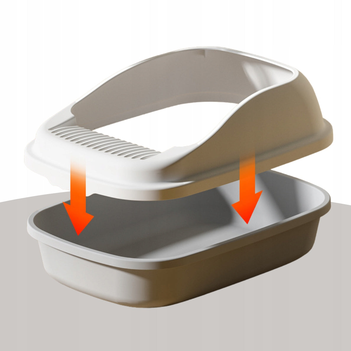 CAT LITTER BOX OPEN TO LITTER LARGE TOILET DURABLE STURDY + SPATULA Brand no brand
