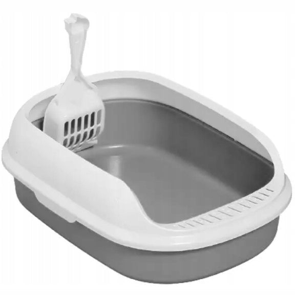 CAT LITTER BOX SET LARGE OPEN FOR LITTER + SPATULA + LITTER BOX MAT Brand Reverse