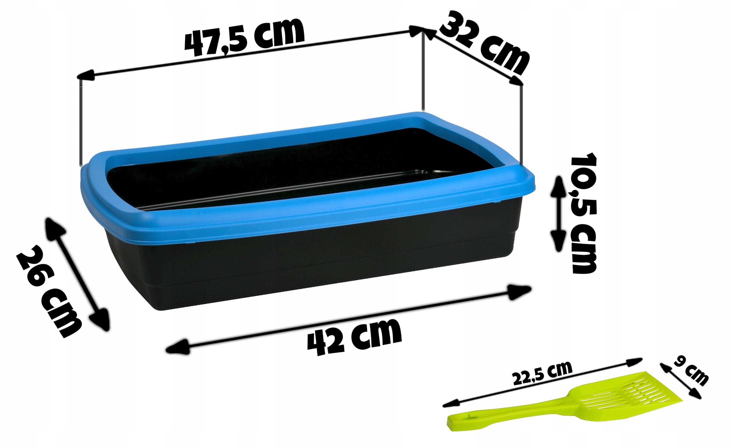CAT LITTER BOX SET WITH SPATULA FOR LITTER BOX 47x32 Brand Pupilnazakupach