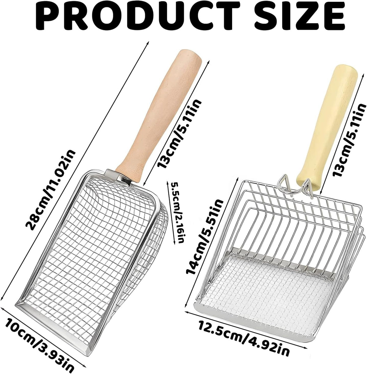 CAT LITTER BOX SHOVEL 2 PIECES STAINLESS STEEL WOODEN HANDLE Manufacturer code SZUFLA KUWETA KOTÓW ŻWIREK STAL NIERDZEW