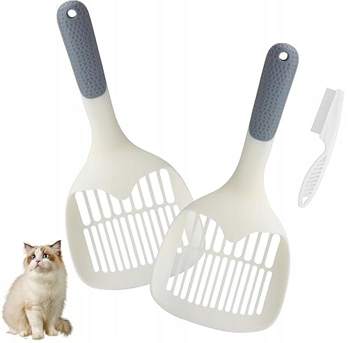 CAT LITTER BOX SHOVEL ERGONOMIC WITH FLEA COMB SET