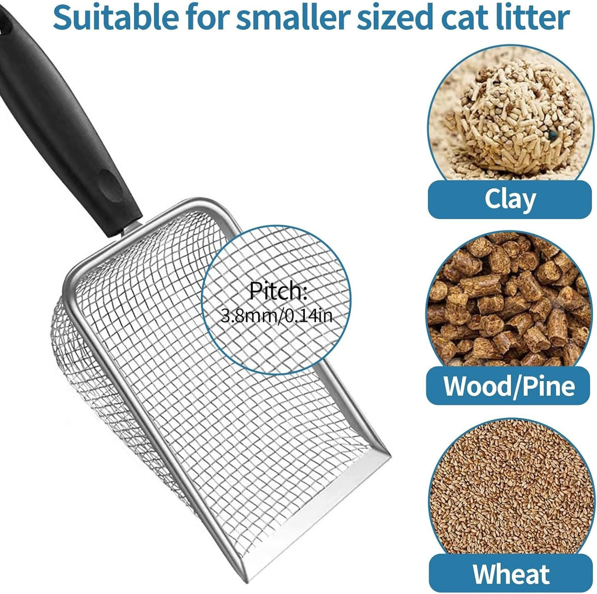 CAT LITTER BOX SPATULA 2 PCS STAINLESS STEEL WITH HANDLE Brand MF